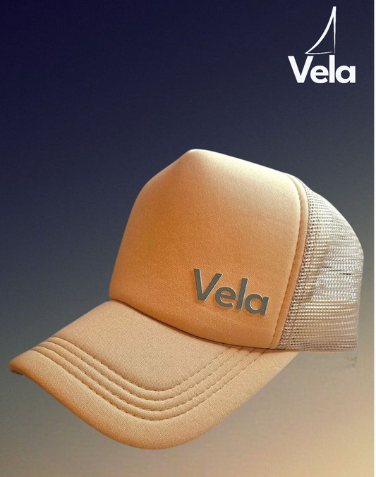 Vela Denim Edition – Beige Trucker Cap | Limited Drop