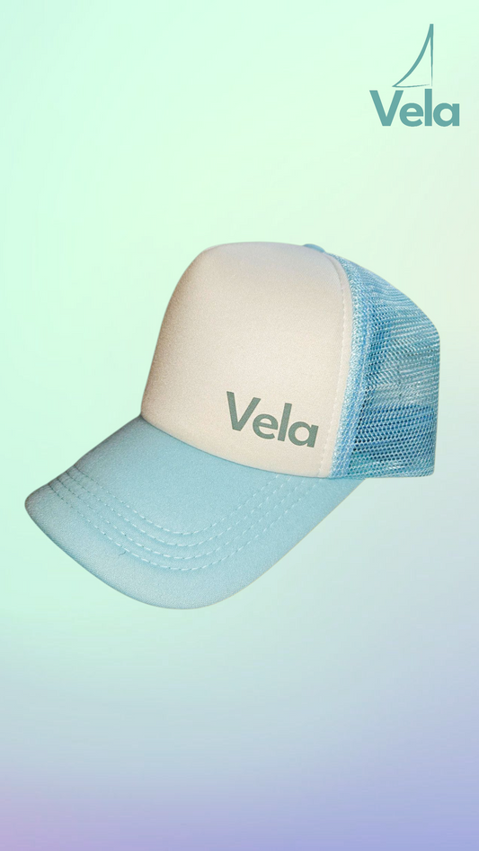 Vela Colorwave Edition – Soft Blue Trucker Cap 🧢