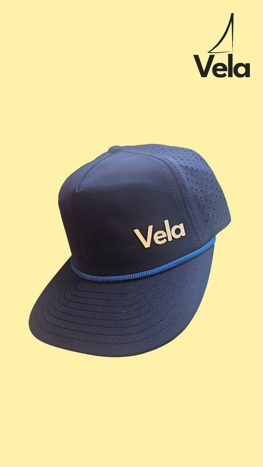 VELA Navy Rope Edition – Gorra Azul Marino con Cuerda  : VELA Navy Rope Edition – Navy Blue Cap with Rope