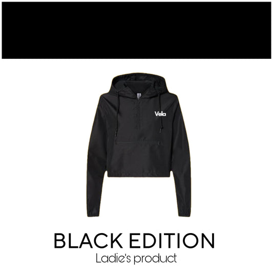 VELA Windbreaker dama / woman – Edición Black & Pink | Logo en Relieve