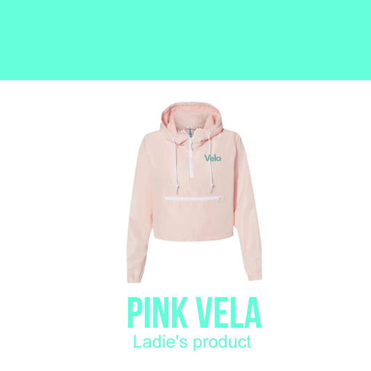 VELA Windbreaker dama / woman – Edición Black & Pink | Logo en Relieve